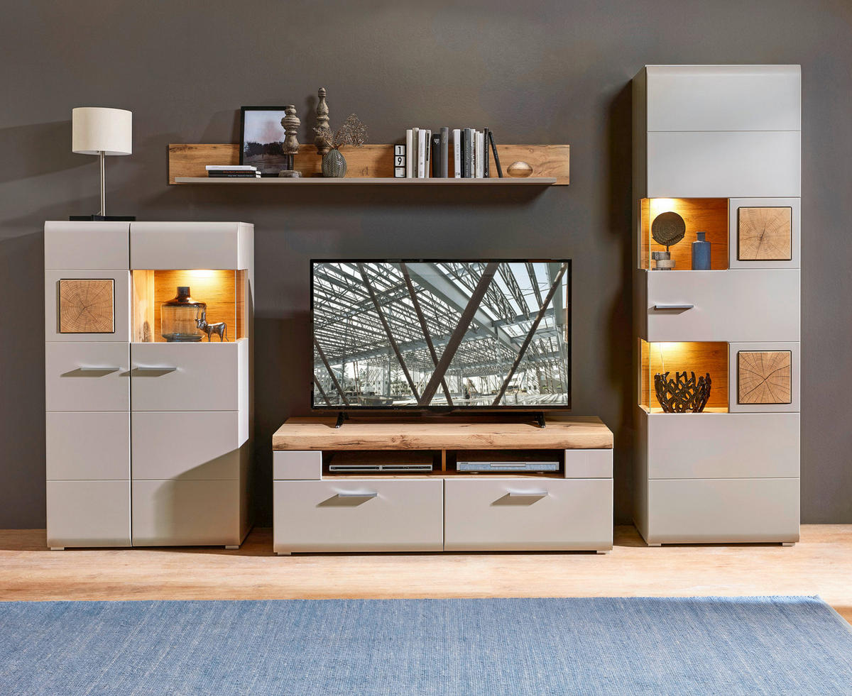 VITRÍNA, farba duba, 80/139/37 cm - farba duba/chrómová, Design, kov/kompozitné drevo (80/139/37cm) - Hom`in