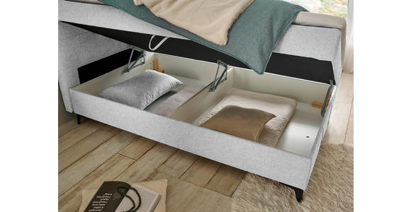 BOXBETT 120/200 cm  in Hellgrau  - Hellgrau, Basics, Holzwerkstoff/Textil (120/200cm) - Xora