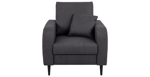 SESSEL in Lederlook Grau - Schwarz/Grau, KONVENTIONELL, Holz/Textil (87/96/86cm) - Carryhome