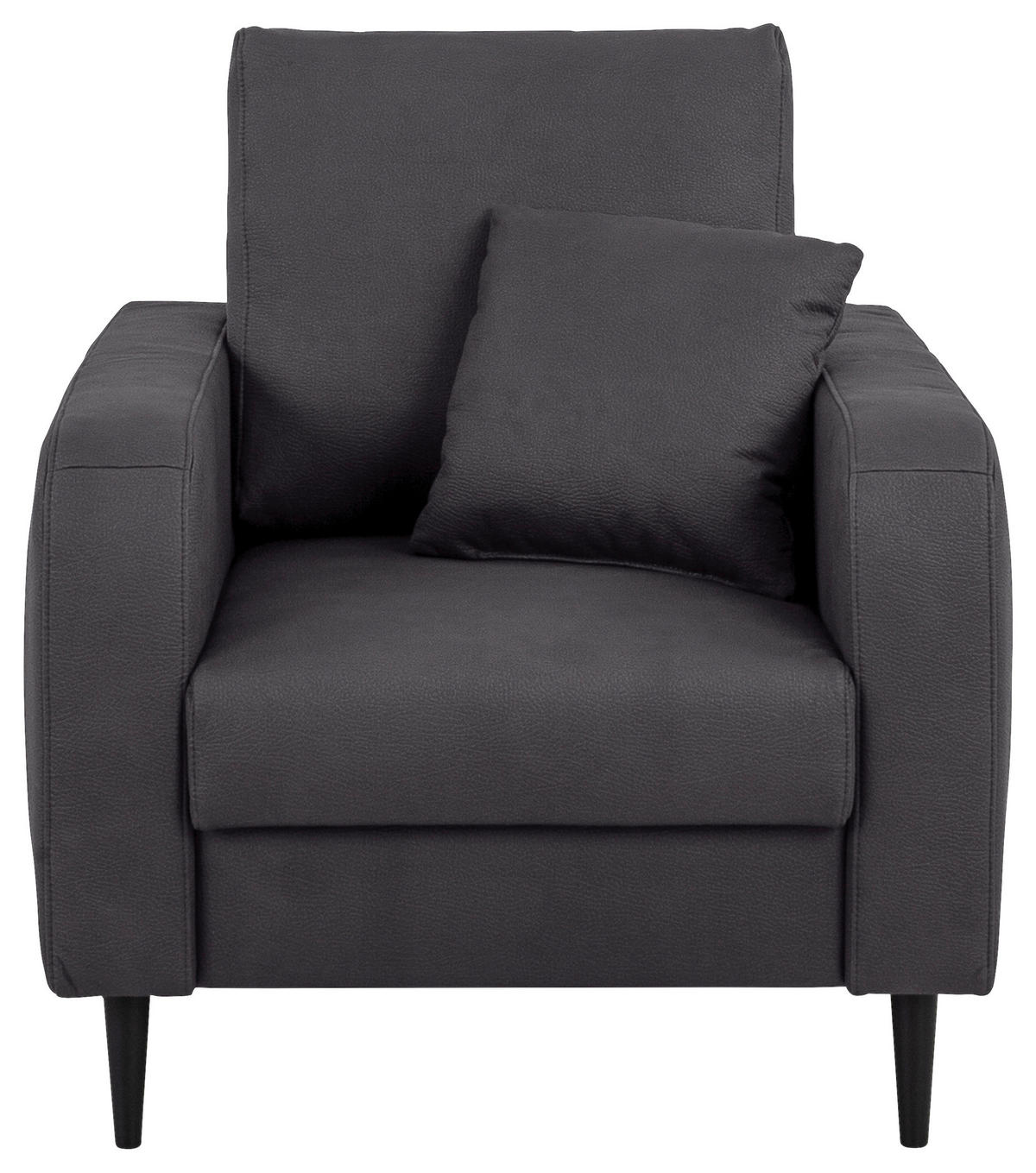 SESSEL in Lederlook Grau  - Schwarz/Grau, Konventionell, Holz/Textil (87/96/86cm) - Carryhome