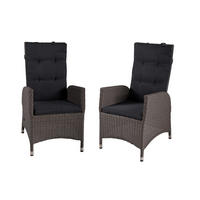 GARTENSTUHL-SET Metall, Kunststoff, Textil Silberfarben, Dunkelgrau  - Dunkelgrau/Silberfarben, Basics, Kunststoff/Textil (68/109/60cm) - Gardenson