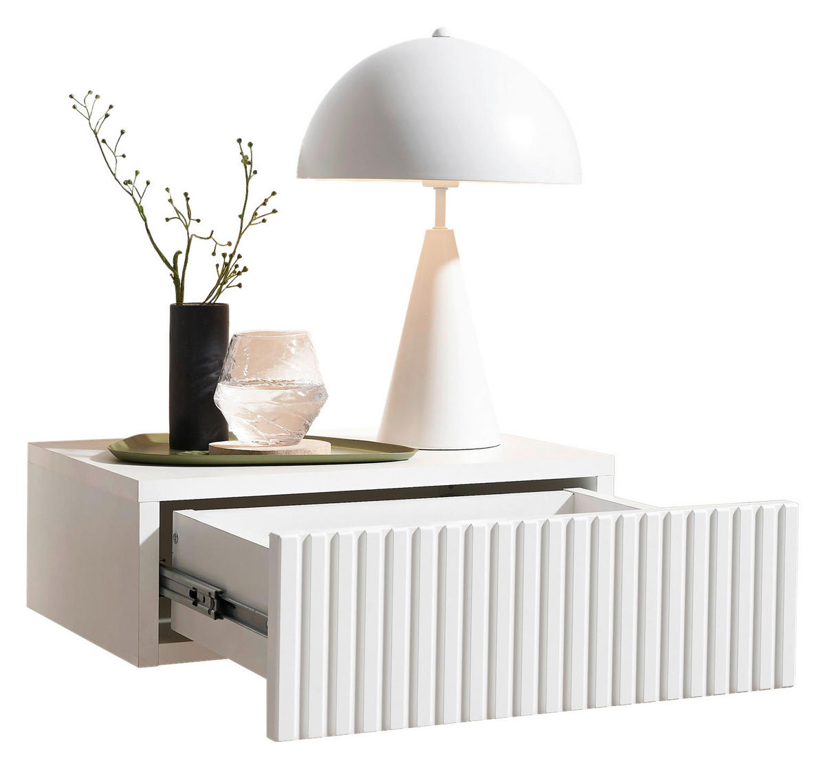 NACHTSCHRANK 42/14/30 cm  - Weiß, KONVENTIONELL, Holzwerkstoff (42/14/30cm) - Boxxx