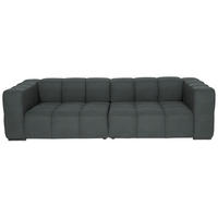 BIGSOFA  in Flachgewebe, Leinenoptik Dunkelgrau  - Dunkelgrau/Schwarz, Design, Textil/Metall (262/66/113cm) - Belluti