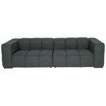 BIGSOFA  in Flachgewebe, Leinenoptik Dunkelgrau  - Dunkelgrau/Schwarz, Design, Textil/Metall (262/66/113cm) - Belluti