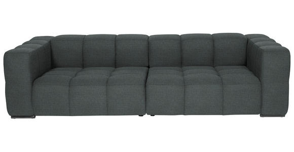 BIGSOFA  in Flachgewebe, Leinenoptik Dunkelgrau  - Dunkelgrau/Schwarz, Design, Textil/Metall (262/66/113cm) - Belluti