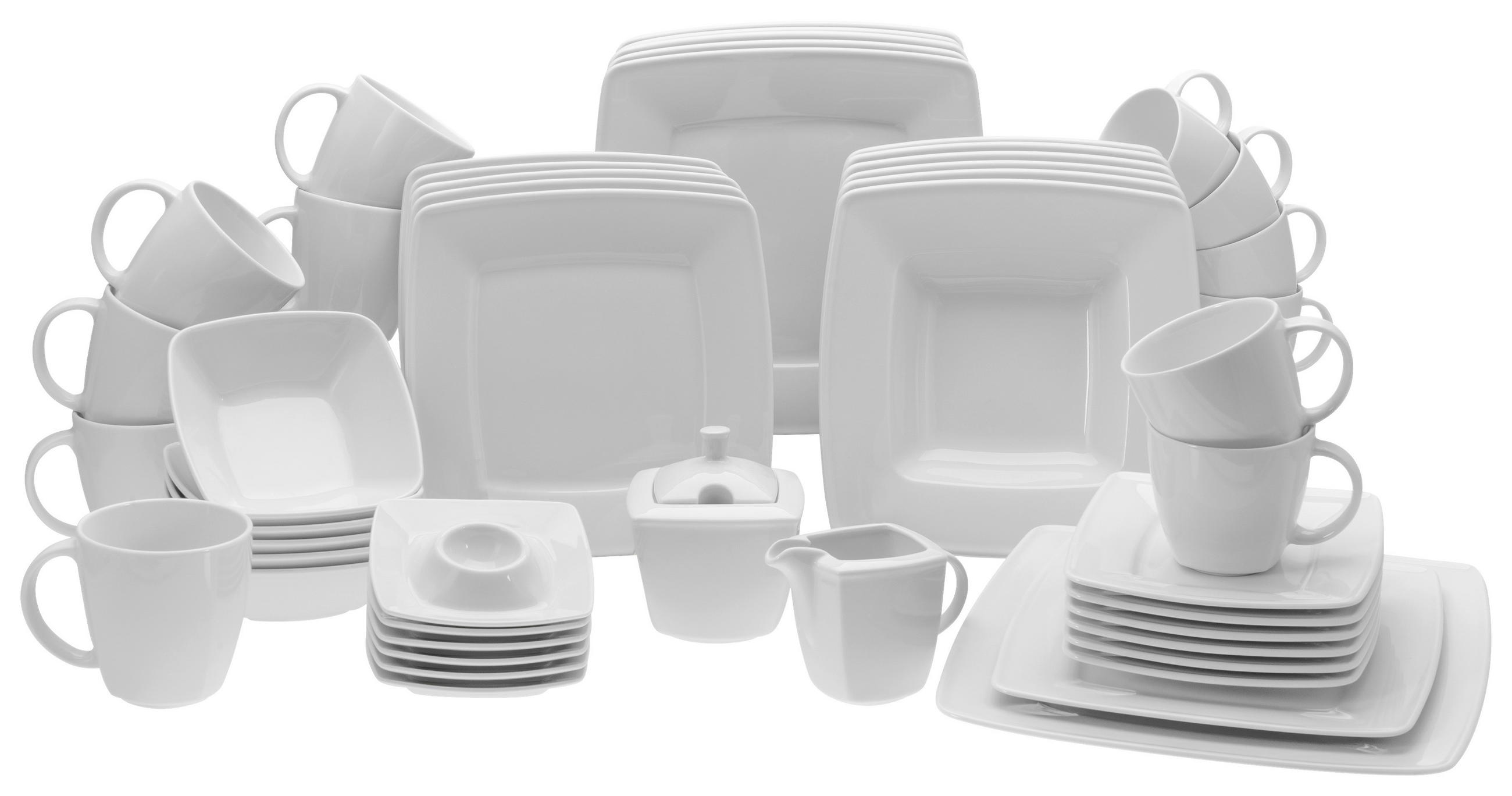 KOMPLETT SERVIS Victoria 50 delar  - vit, Basics, keramik (40/35/35cm) - Creatable