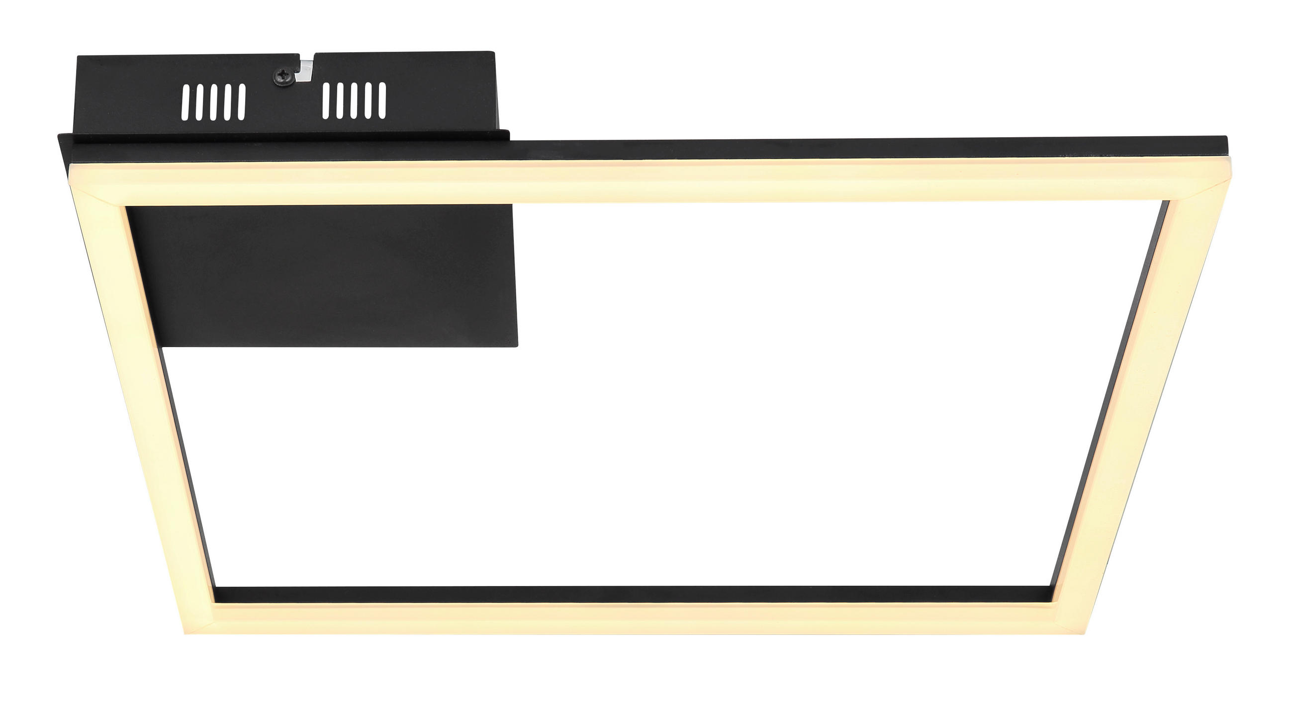 LED-DECKENLEUCHTE 40/40/5,5 cm   - Opal/Schwarz, Design, Kunststoff/Metall (40/40/5,5cm) - Globo