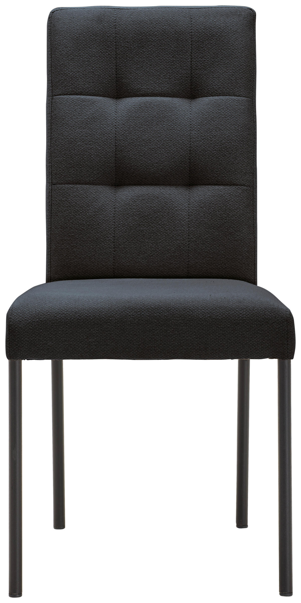 STUHL Webstoff Grau, Schwarz  - Schwarz/Grau, Design, Textil/Metall (46/91/61cm) - home24