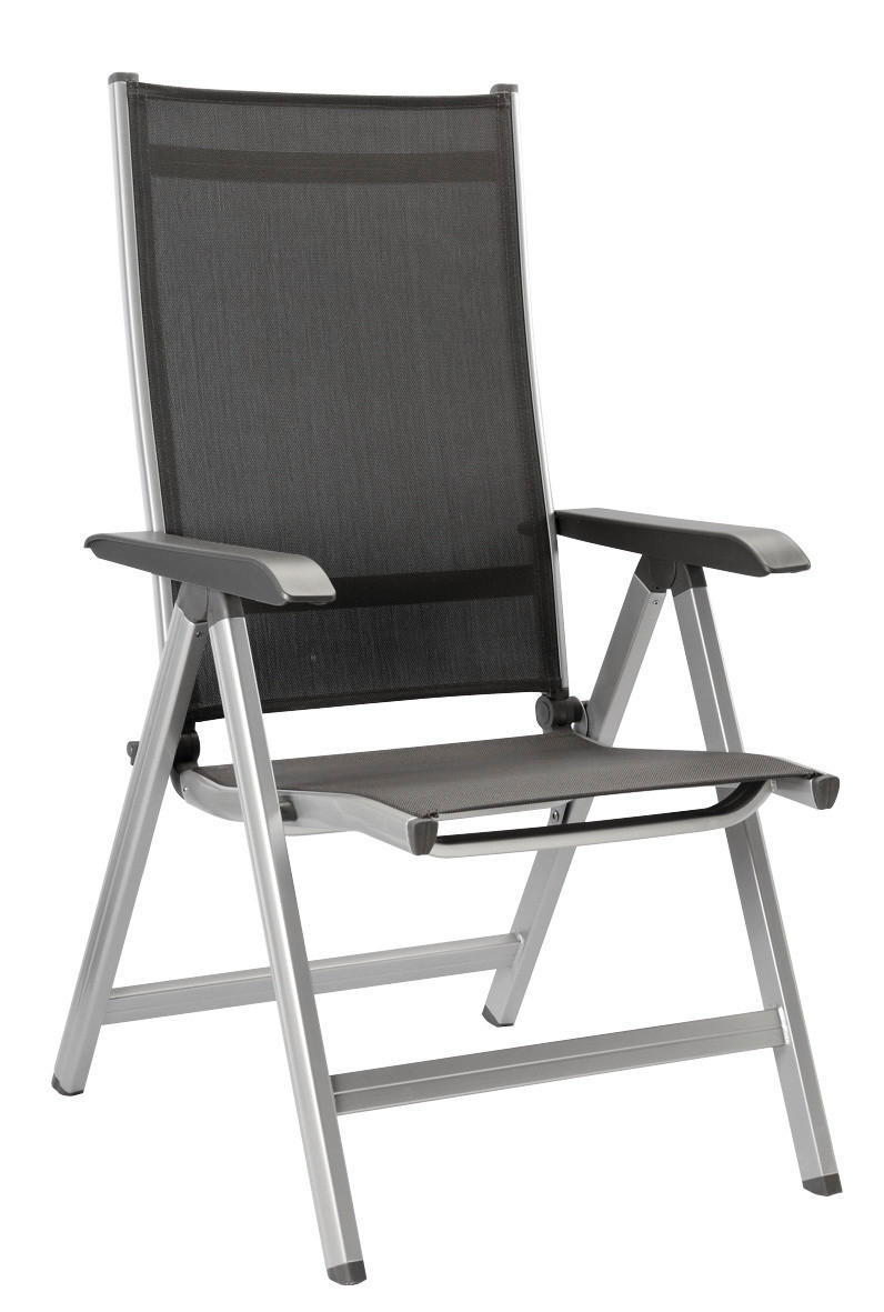GARTENKLAPPSESSEL Aluminium Anthrazit, Silberfarben  - Anthrazit/Silberfarben, Basics, Textil/Metall (65/109/61cm) - Kettler