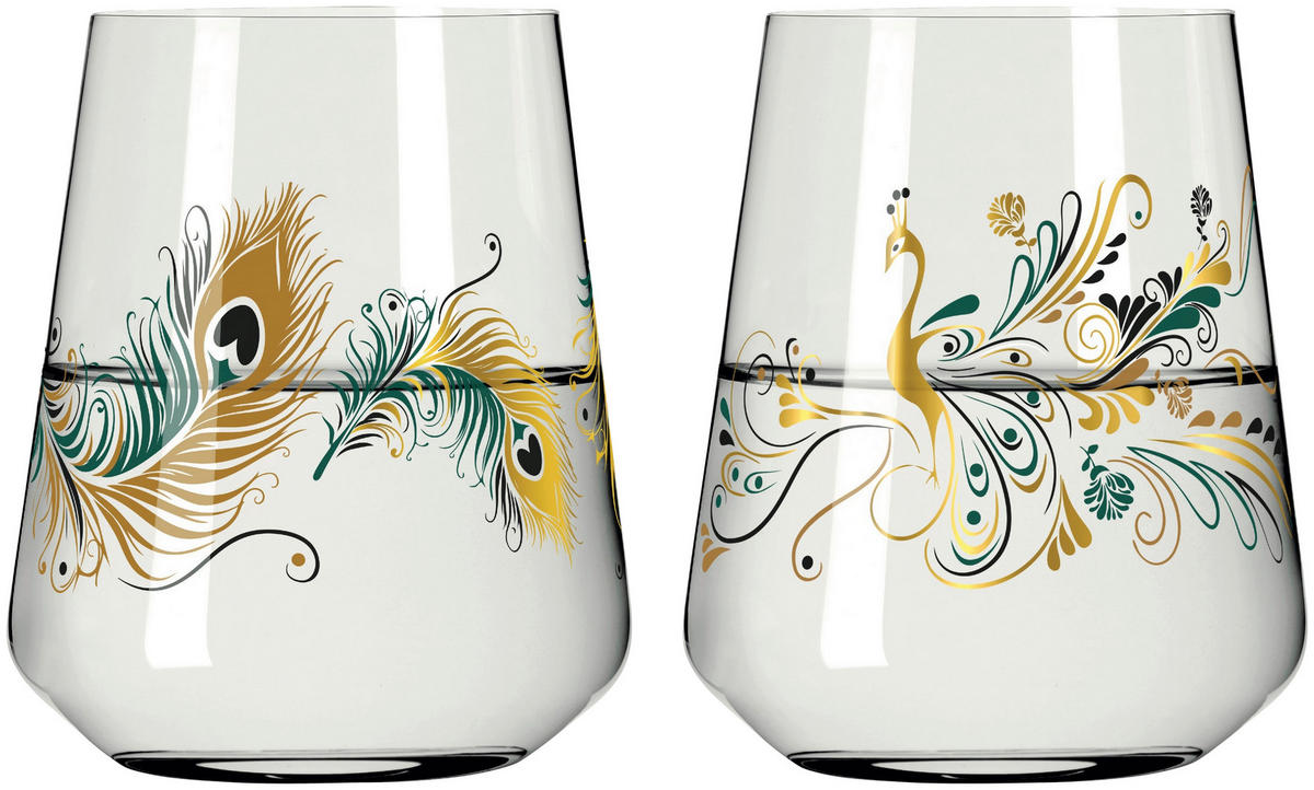GLÄSERSET Cocktail 2-teilig  - Transparent/Goldfarben, Trend, Glas (9.2/11.0cm) - Ritzenhoff