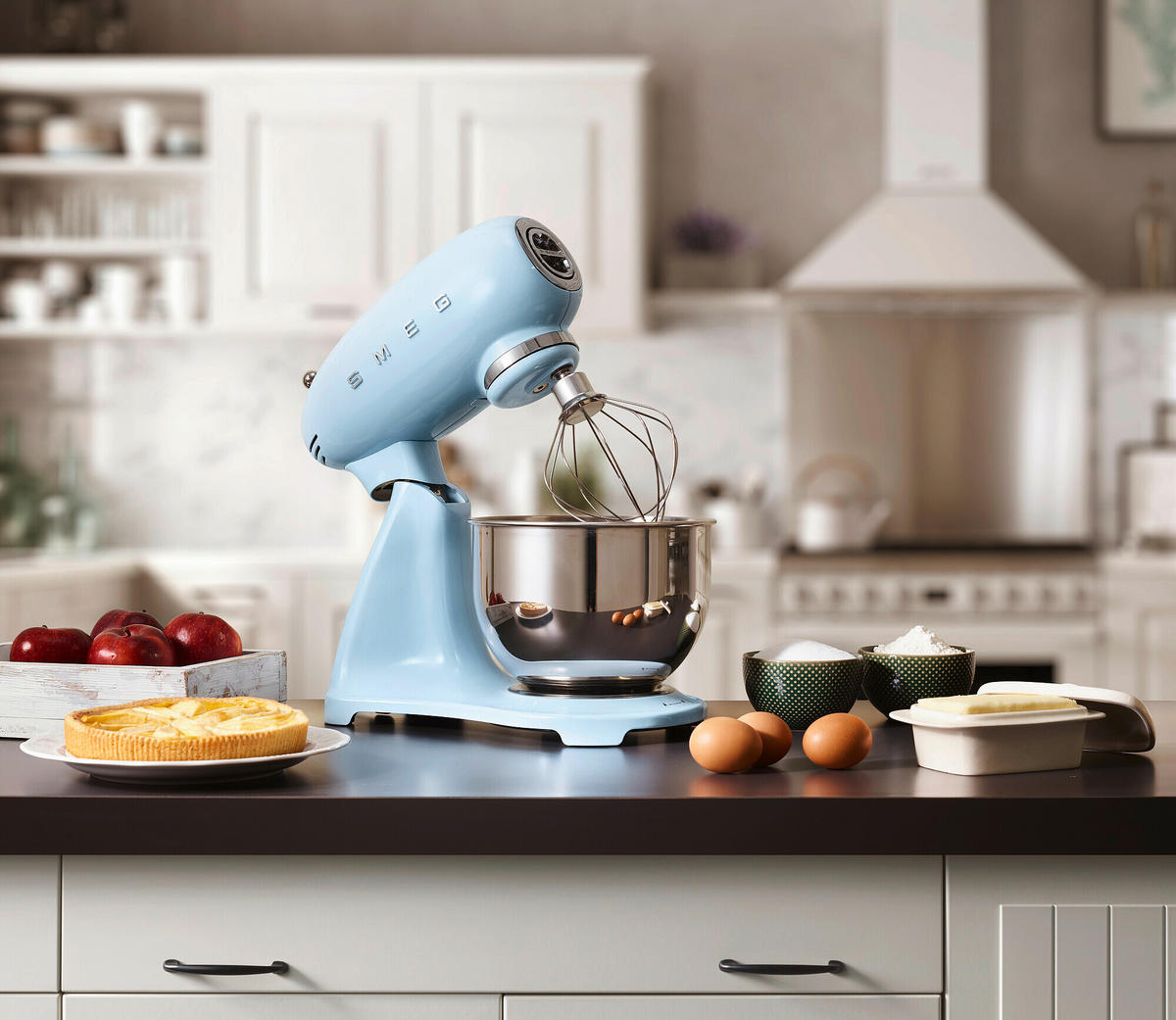 KÜCHENMASCHINE - Pastellblau, Trend, Metall (40.5/37.8/22.1cm) - SMEG