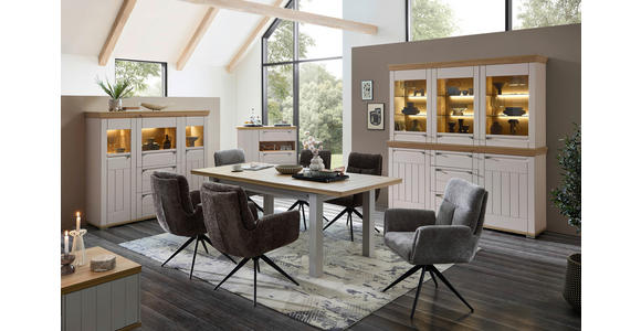 BUFFET 200/208/47 cm  in Kaschmir, Eiche Artisan  - Kaschmir/Eiche Artisan, ROMANTIK / LANDHAUS, Glas/Holzwerkstoff (200/208/47cm) - Landscape