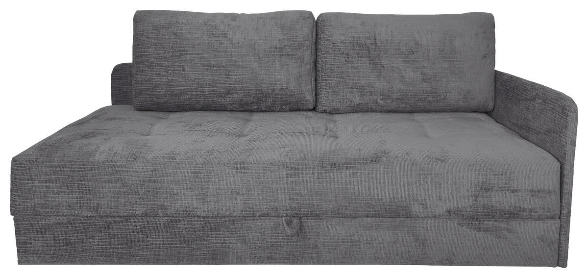 LIEGE in Velours Grau  - Schwarz/Grau, KONVENTIONELL, Kunststoff/Textil (205/80/125cm) - Xora