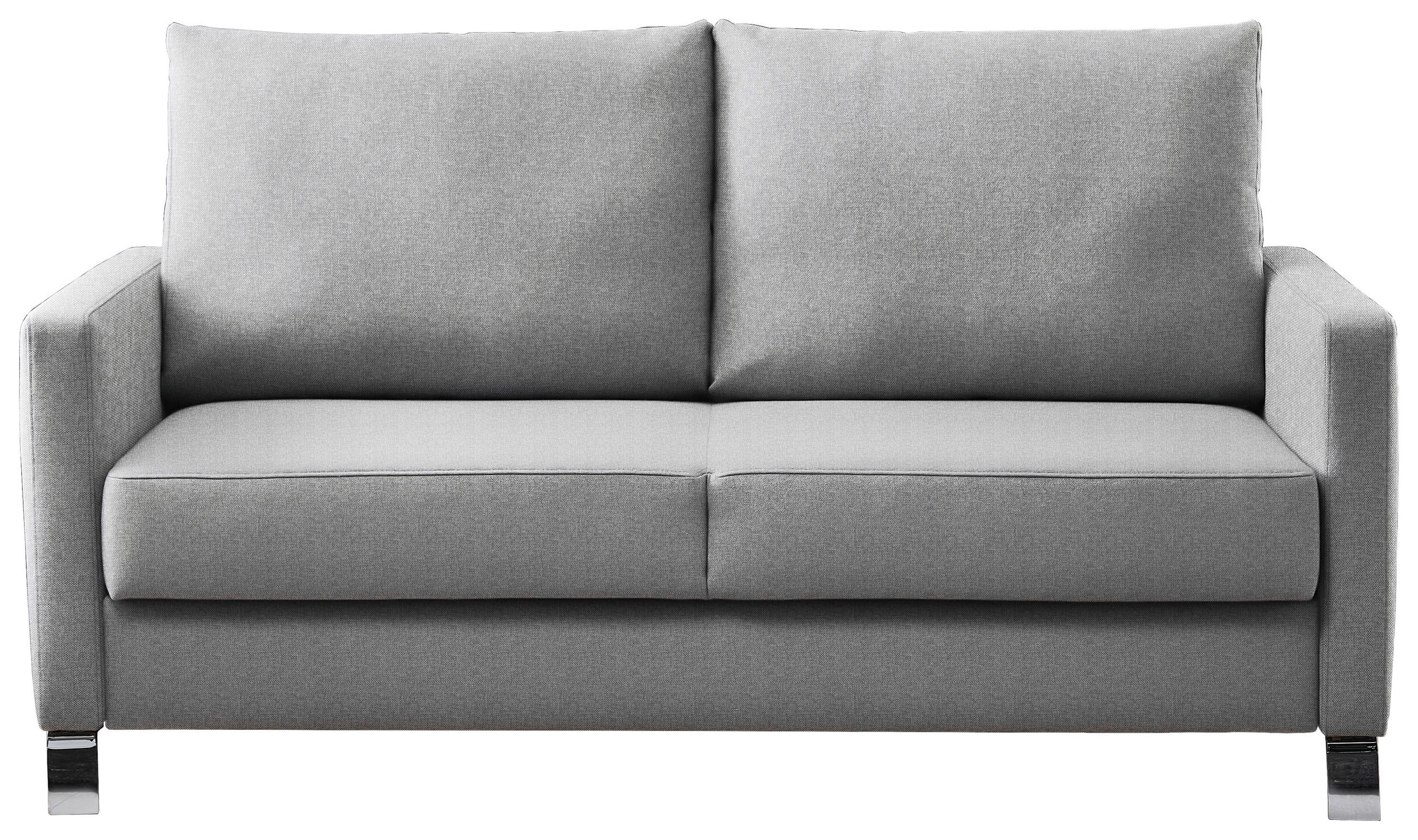 SCHLAFSOFA in Textil Hellgrau  - Chromfarben/Hellgrau, Konventionell, Textil/Metall (140/90/95cm) - Bali