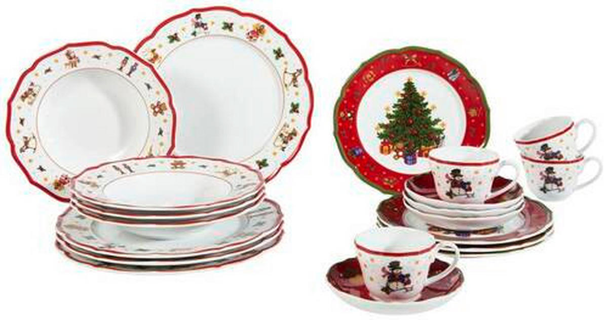 ÉTKÉSZLET 8 részes  - piros/fehér, Konventionell, kerámia - X-Mas