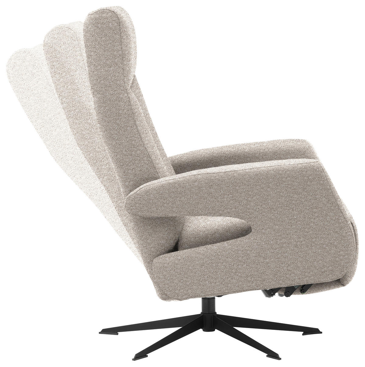 RELAXSESSEL in Textil Hellbraun  - Hellbraun/Schwarz, Design, Textil/Metall (74/105/82cm) - Welnova