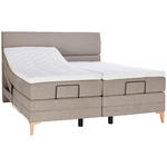 BOXSPRINGBETT 180/200 cm  in Hellbraun  - Hellbraun/Eichefarben, KONVENTIONELL, Holz/Textil (180/200cm) - Voleo