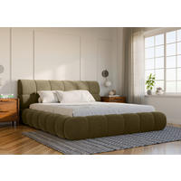 POLSTERBETT 180/200 cm,  in Waldgrün, Lattenrost, Bettkasten,  - Waldgrün/Schwarz, Design, Holz/Textil (180/200cm) - Chameo