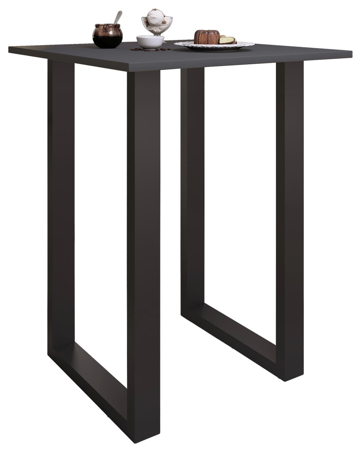 BARBORD i metall, trämaterial  80/80/102 cm  - silver/svart, Klassisk, metall/trämaterial (80/80/102cm)