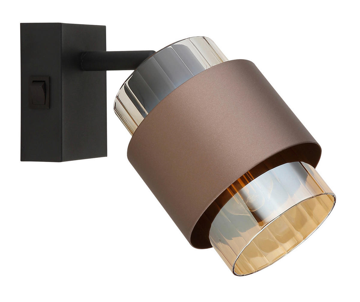 STRAHLER 10/12,5/17 cm   - Schwarz/Orange, Design, Glas/Metall (10/12,5/17cm)