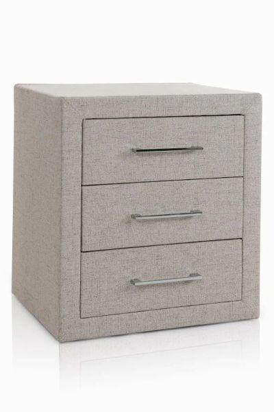 NOČNA OMARICA, bež  - barve kroma/bež, Design, kovina/tekstil (55/40/60cm) - Esposa