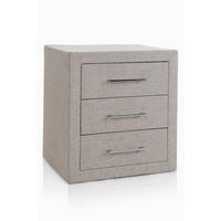 NOČNA OMARICA, bež  - barve kroma/bež, Design, kovina/tekstil (55/40/60cm) - Esposa