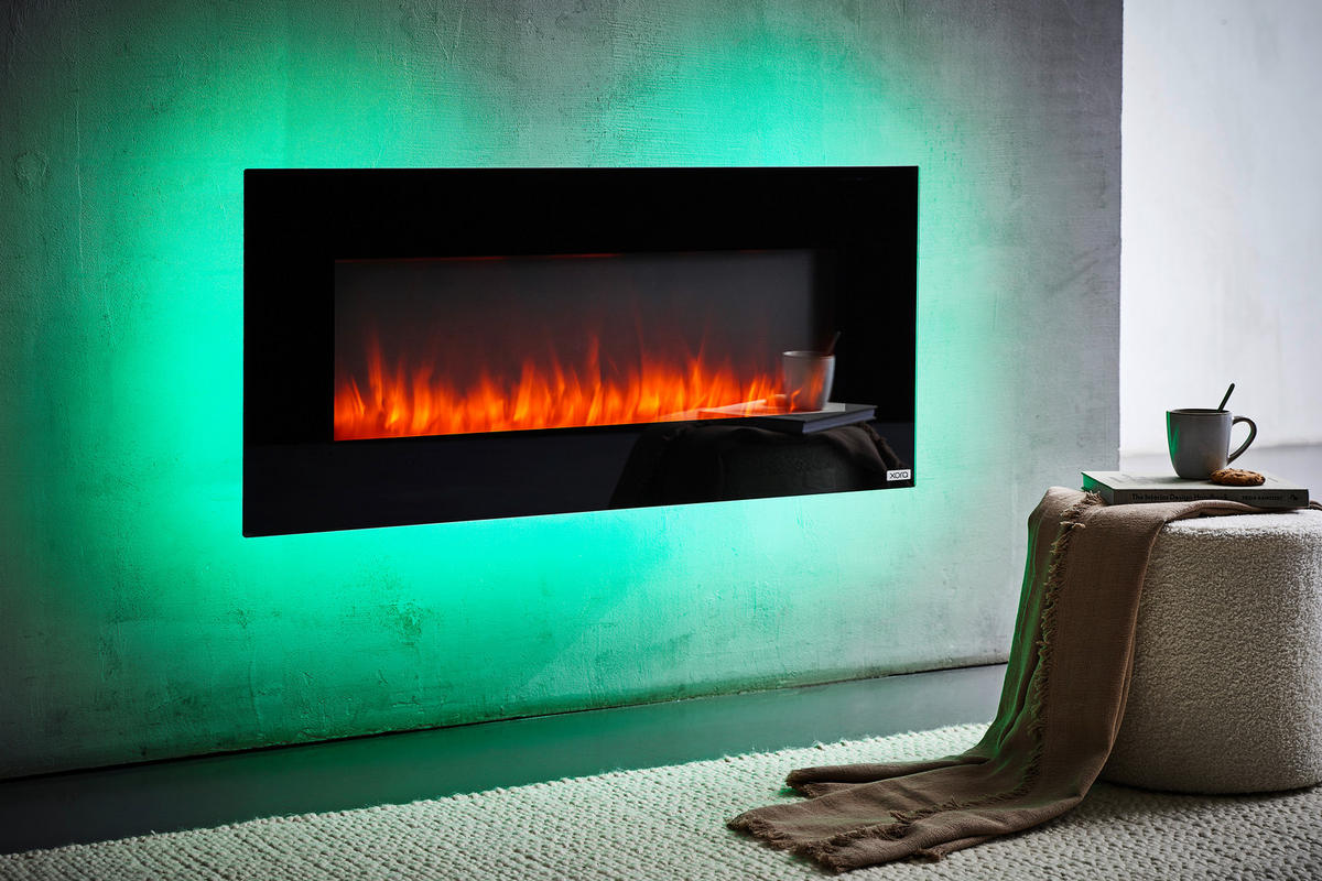 KAMIN ELEKTRIČNI - crna, Design, staklo/metal (107/50,8/12cm) - Xora