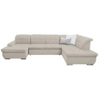 SOFFA i flatväv cremefärgad  - silver/cremefärgad, Design, metall/textil (145/342/208cm) - Livetastic