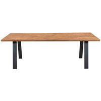 MATBORD ekfärgad, svart rektangulär  finns i olika trädekorer, finns i olika storlekar, utdragbar  - svart/ekfärgad, Klassisk, metall/trä (240/110/76cm) - Welnova