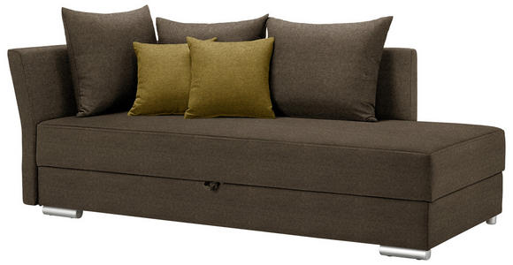 LIEGE in Webstoff Dunkelbraun - Chromfarben/Dunkelbraun, Design, Kunststoff/Textil (220/93/100cm) - Xora