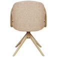 ARMLEHNSTUHL  Sitzfläche 360° drehbar   Taupe, Eichefarben  - Taupe/Eichefarben, KONVENTIONELL, Holz/Textil (59/85/57cm) - Linea Natura