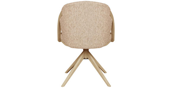 ARMLEHNSTUHL  Sitzfläche 360° drehbar   Taupe, Eichefarben  - Taupe/Eichefarben, KONVENTIONELL, Holz/Textil (59/85/57cm) - Linea Natura