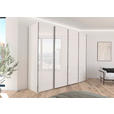 SCHWEBETÜRENSCHRANK  in Weiß  - Chromfarben/Weiß, Design, Glas/Holzwerkstoff (271/235/68cm) - Novel