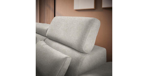 ECKSOFA in Velours Beige  - Beige/Schwarz, Design, Textil/Metall (264/299cm) - Novel