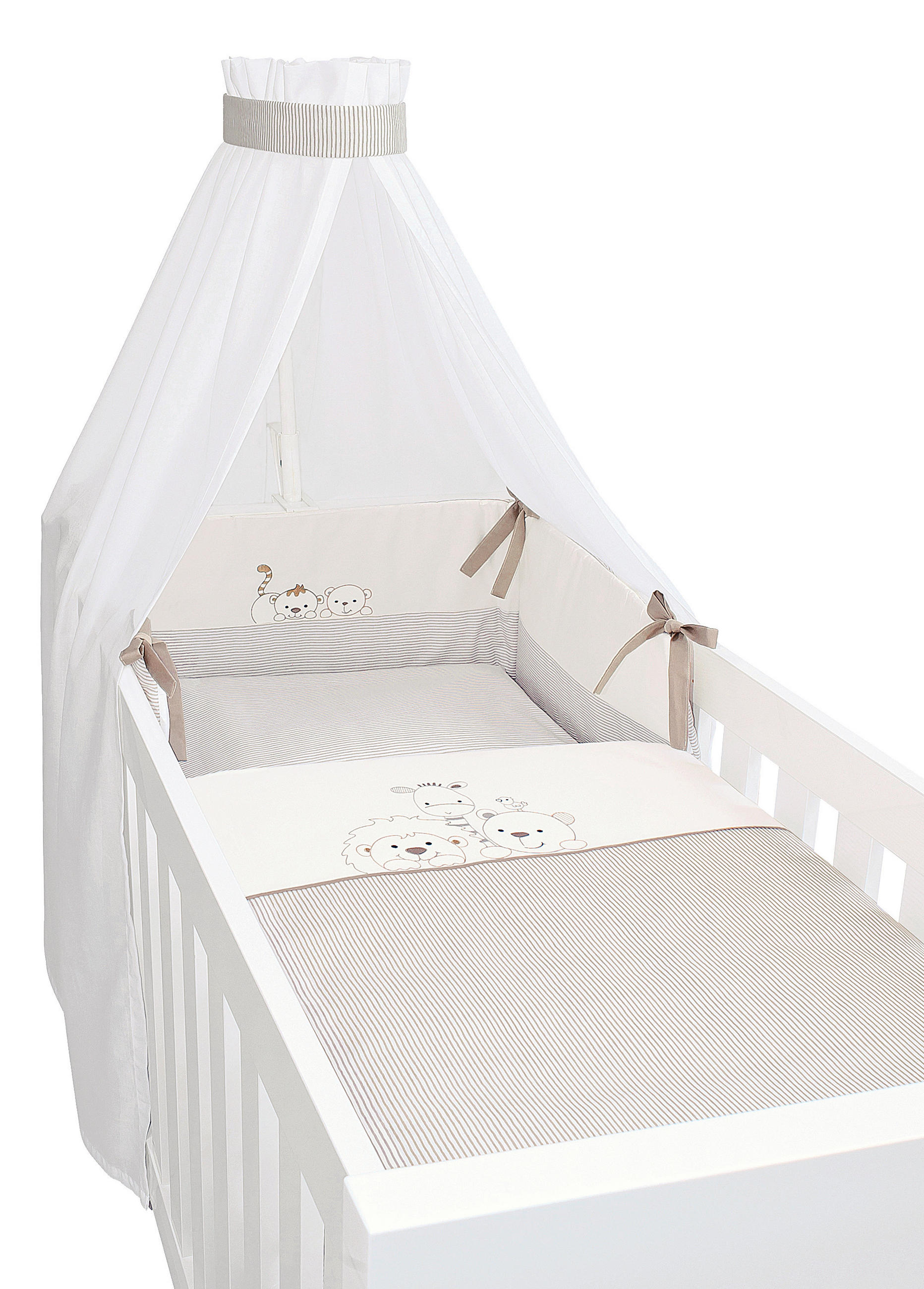 SET ZA DJEČJI KREVETIĆ  100/135 cm    Wild Friends  - taupe, Basics, tekstil (100/135cm) - Patinio