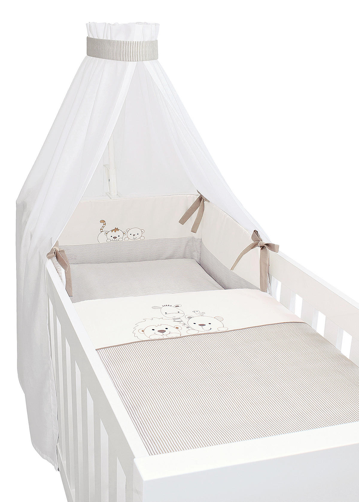 SET ZA DJEČJI KREVETIĆ  100/135 cm    Wild Friends  - taupe, Basics, tekstil (100/135cm) - Patinio