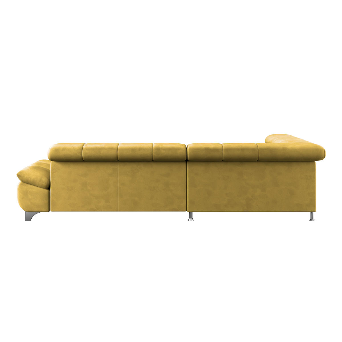 ECKSOFA Senfgelb Chenille  - Chromfarben/Senfgelb, KONVENTIONELL, Textil/Metall (234/312cm) - Livetastic