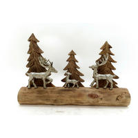 DEKORENTIER  - Silberfarben/Naturfarben, LIFESTYLE, Holz/Metall (35/24/5,5cm) - X-Mas