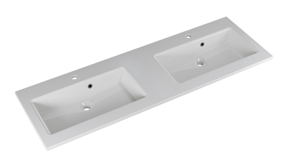 WASCHTISCHKOMBI 153 cm  - Eiche dunkel/Weiß, Design, Holzwerkstoff/Stein (153cm) - Sadena