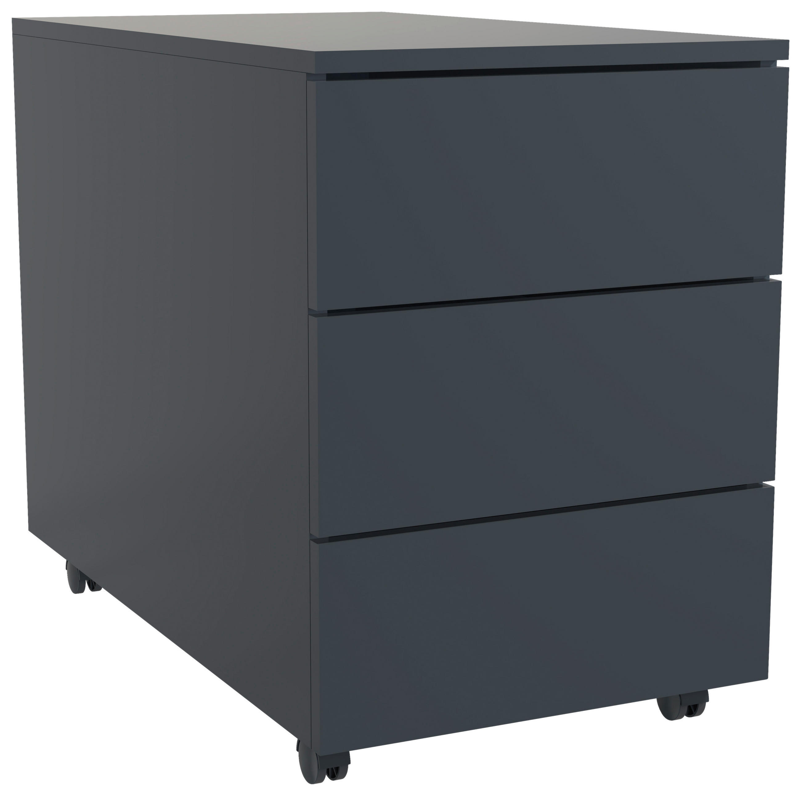 ROLLCONTAINER Anthrazit  - Anthrazit, MODERN, Holzwerkstoff/Kunststoff (39/55/70cm) - MID.YOU