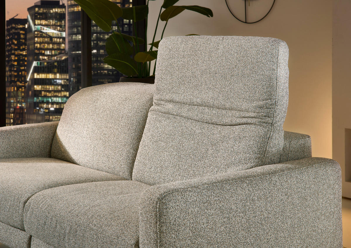3-SITZER-SOFA Chenille Sandfarben  - Sandfarben/Schwarz, Design, Textil/Metall (210/82/107cm) - Dieter Knoll