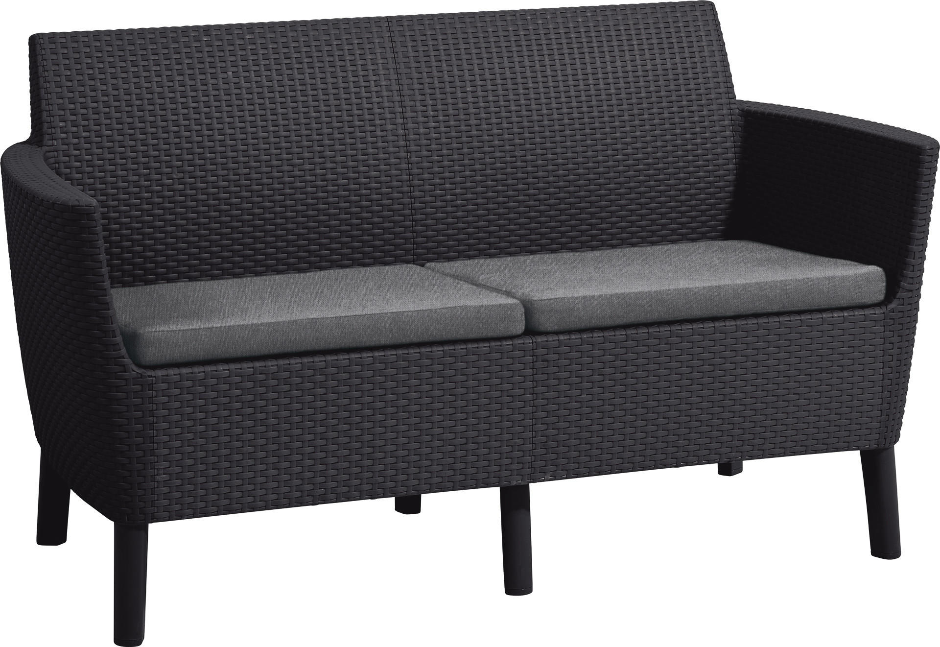 ZÁHRADNÁ LAVICA plast - grafitová, Design, plast (133/76/67cm) - Ambia Garden