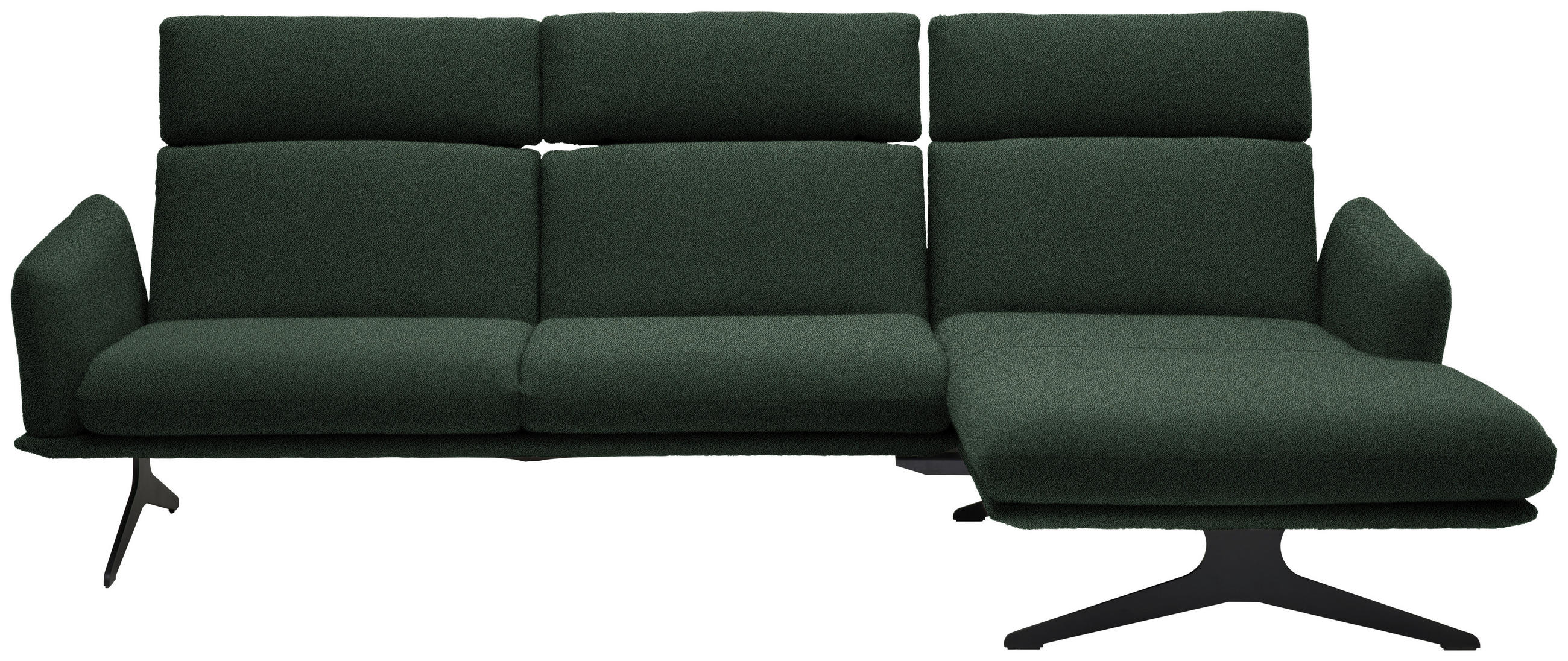 ECKSOFA in Flachgewebe Grün  - Schwarz/Grün, Design, Textil/Metall (259/152cm) - Dieter Knoll