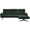 ECKSOFA in Flachgewebe Grün  - Schwarz/Grün, Design, Textil/Metall (259/152cm) - Dieter Knoll