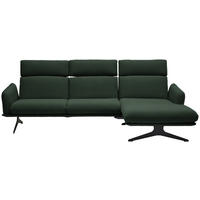 ECKSOFA in Flachgewebe Grün  - Schwarz/Grün, Design, Textil/Metall (259/152cm) - Dieter Knoll
