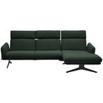 ECKSOFA in Flachgewebe Grün  259/152 cm  - Schwarz/Grün, Design, Textil/Metall (259/152cm) - Dieter Knoll