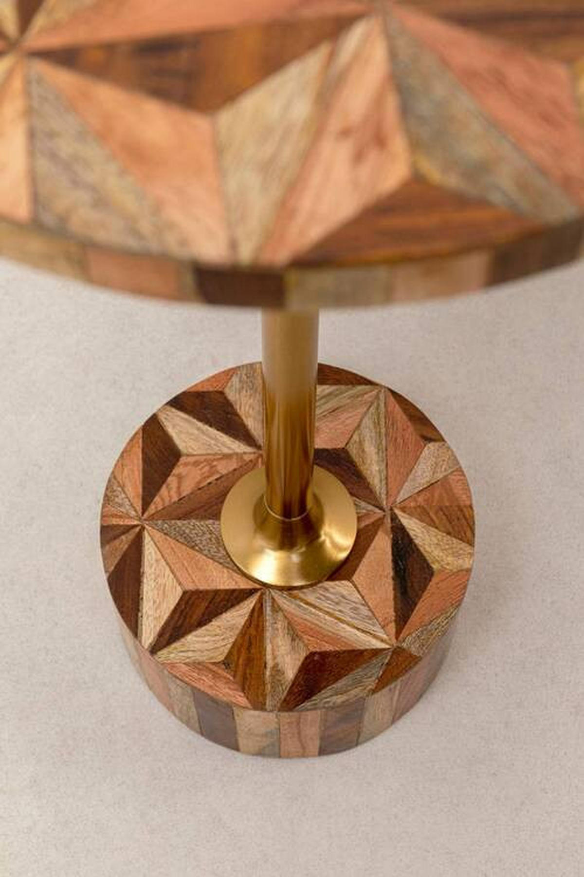ODKLÁDACÍ STOLEK, hnědá, barvy zlata, tmavě hnědá - tmavě hnědá/barvy zlata, Design, kov/kompozitní dřevo (25/25/50cm) - Kare-Design