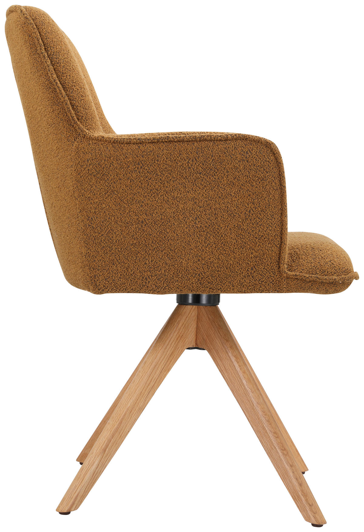 ARMLEHNSTUHL  in Bouclé  - Eichefarben/Gelb, Design, Holz/Textil (60,5/87/63,5cm) - Novel