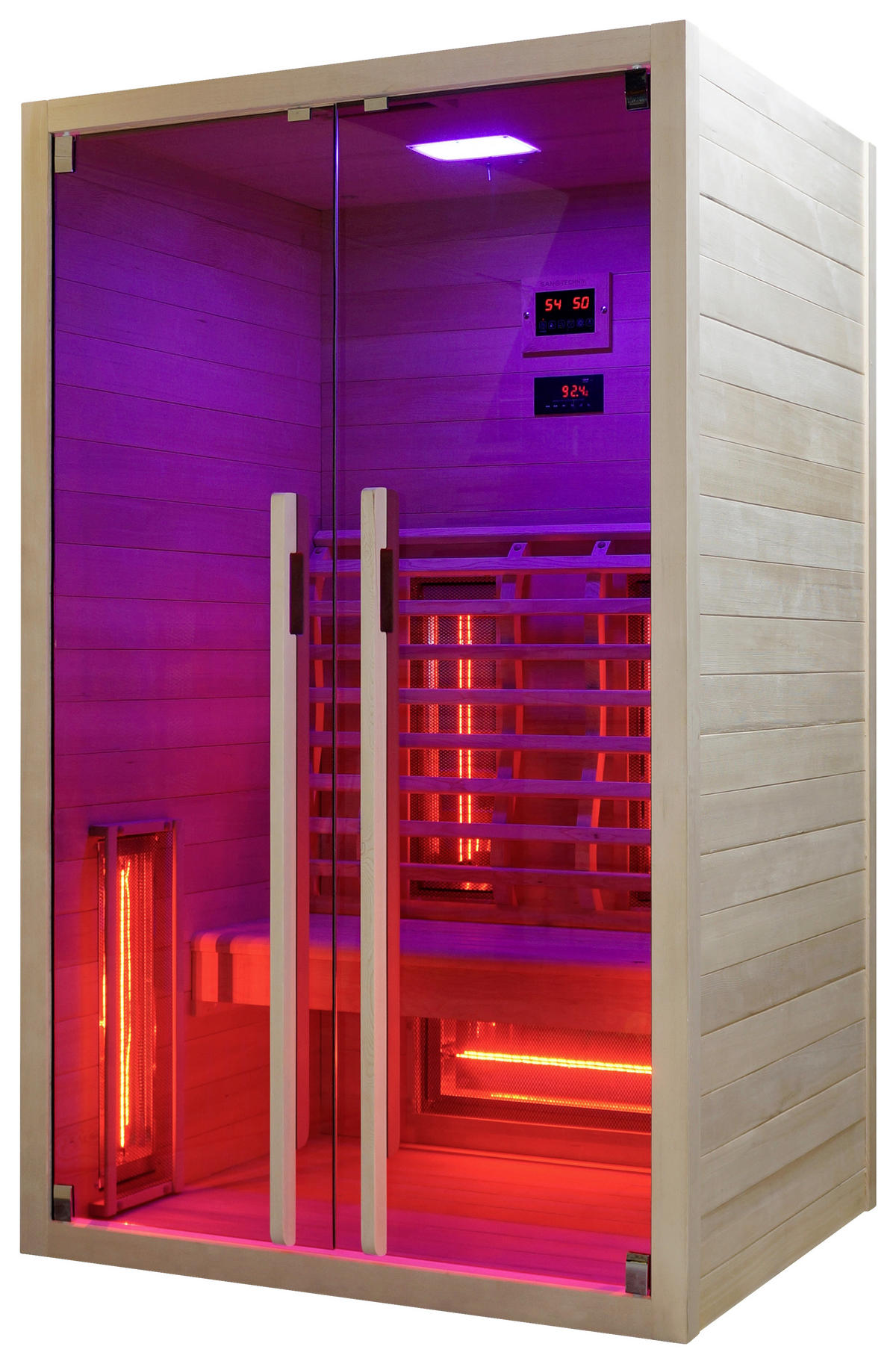 INFRAROTKABINE für 2 Personen Ruby 2  - Naturfarben, Basics, Holz (120/195/100cm) - Sanotechnik