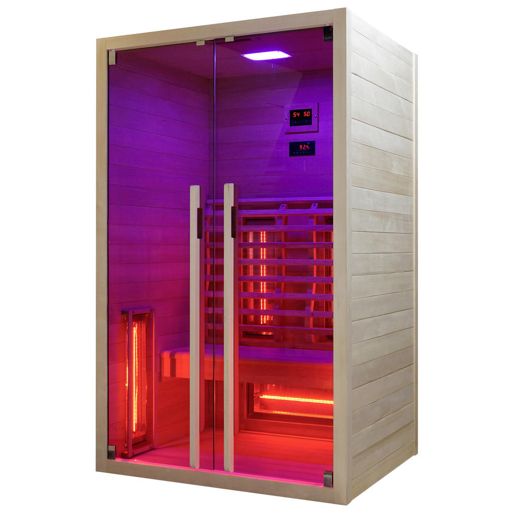 Thumbnail - Sanotechnik Infrarotkabine Ruby 2, Natur, Holz, 120x195x100 cm, Freizeit, Wellness, Infrarotkabinen